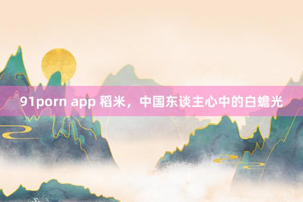 91porn app 稻米，中国东谈主心中的白蟾光