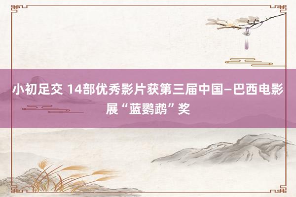 小初足交 14部优秀影片获第三届中国—巴西电影展“蓝鹦鹉”奖