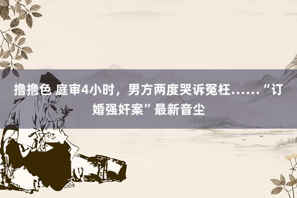 撸撸色 庭审4小时，男方两度哭诉冤枉……“订婚强奸案”最新音尘
